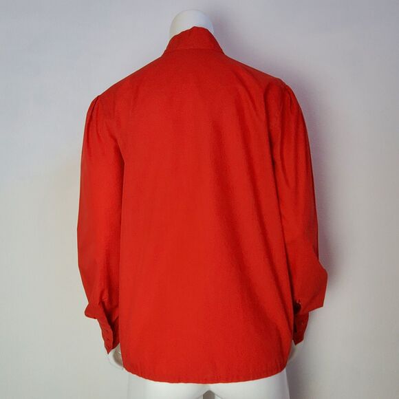 Vintage 80s Alicia Red Button-Up Blouse - Picture 3 of 6